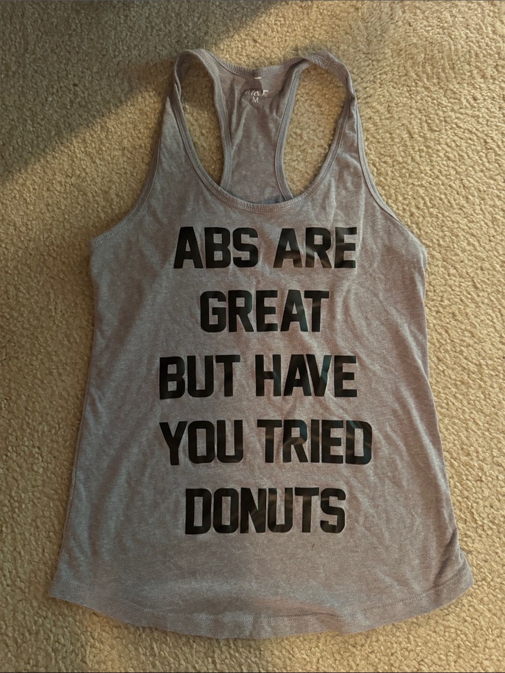 Women's Grey Graphic Racerback Tank Top - Abs Are Great